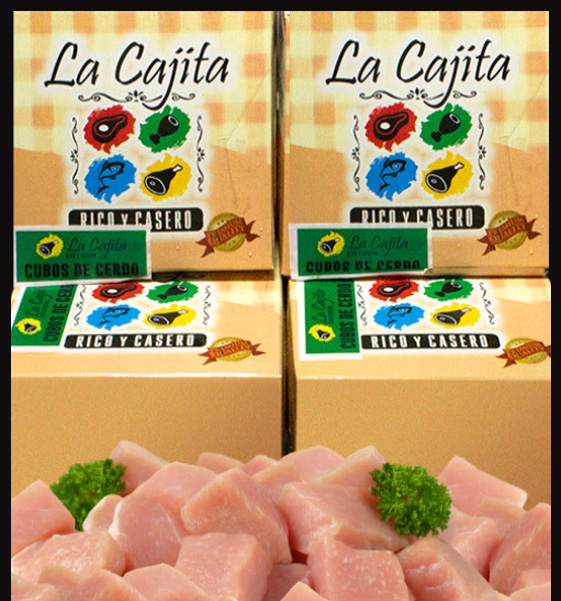 cubo cortados frescos de cerdo